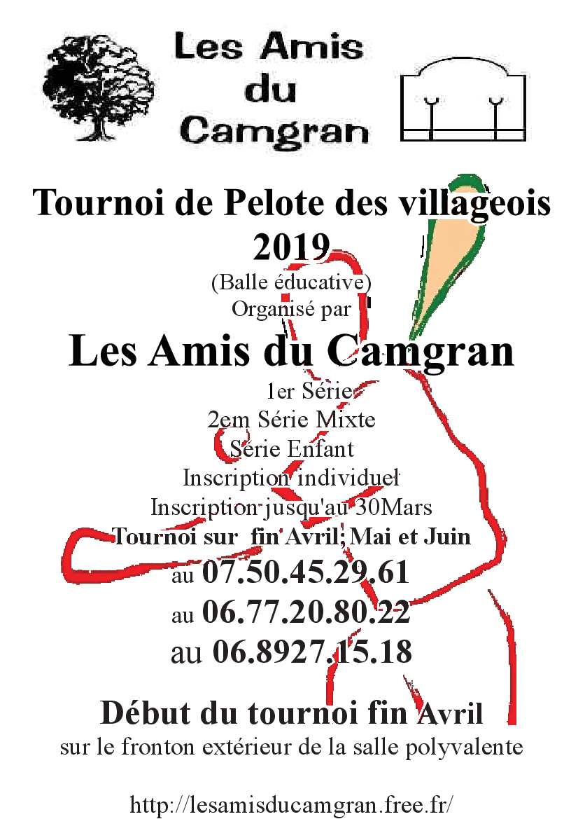Affiche tournoi pelote 2019